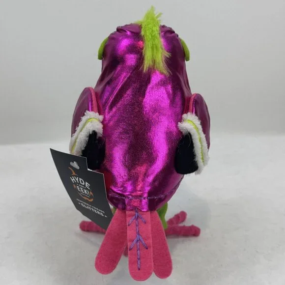 Hyde & Eek! Glitter Featherly Friends Halloween Bird Neon Pink 80's Skeleton NEW - Picture 3 of 12
